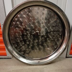 Round Silver Metal Tray